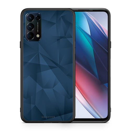 Θήκη Oppo Find X3 Lite / Reno 5 5G / Reno 5 4G Blue Abstract Geometric από τη Smartfits με σχέδιο στο πίσω μέρος και μαύρο περίβλημα | Oppo Find X3 Lite / Reno 5 5G / Reno 5 4G Blue Abstract Geometric case with colorful back and black bezels