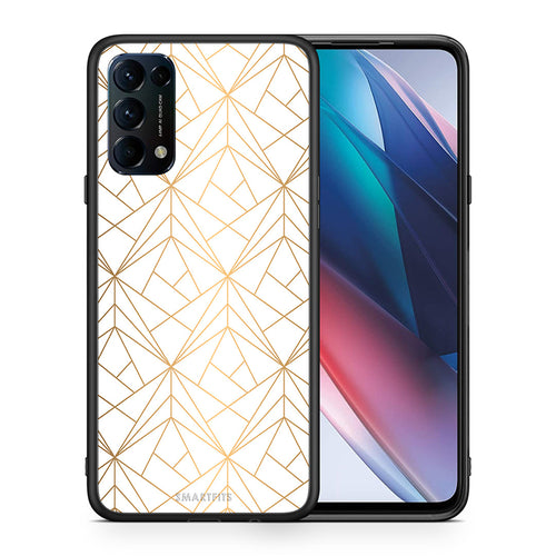 Θήκη Oppo Find X3 Lite / Reno 5 5G / Reno 5 4G Luxury White Geometric από τη Smartfits με σχέδιο στο πίσω μέρος και μαύρο περίβλημα | Oppo Find X3 Lite / Reno 5 5G / Reno 5 4G Luxury White Geometric case with colorful back and black bezels