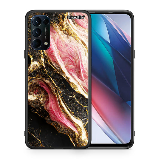 Θήκη Oppo Find X3 Lite / Reno 5 5G / Reno 5 4G Glamorous Pink Marble από τη Smartfits με σχέδιο στο πίσω μέρος και μαύρο περίβλημα | Oppo Find X3 Lite / Reno 5 5G / Reno 5 4G Glamorous Pink Marble case with colorful back and black bezels