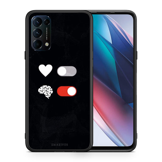 Θήκη Αγίου Βαλεντίνου Oppo Find X3 Lite / Reno 5 5G / Reno 5 4G Heart Vs Brain από τη Smartfits με σχέδιο στο πίσω μέρος και μαύρο περίβλημα | Oppo Find X3 Lite / Reno 5 5G / Reno 5 4G Heart Vs Brain case with colorful back and black bezels