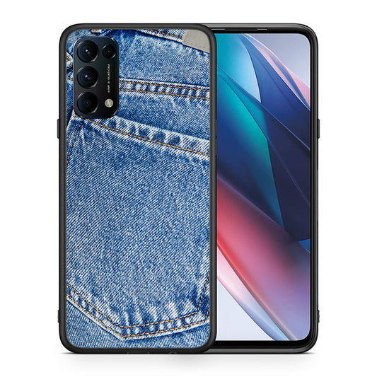 Θήκη Oppo Find X3 Lite / Reno 5 5G / Reno 5 4G Jeans Pocket από τη Smartfits με σχέδιο στο πίσω μέρος και μαύρο περίβλημα | Oppo Find X3 Lite / Reno 5 5G / Reno 5 4G Jeans Pocket case with colorful back and black bezels