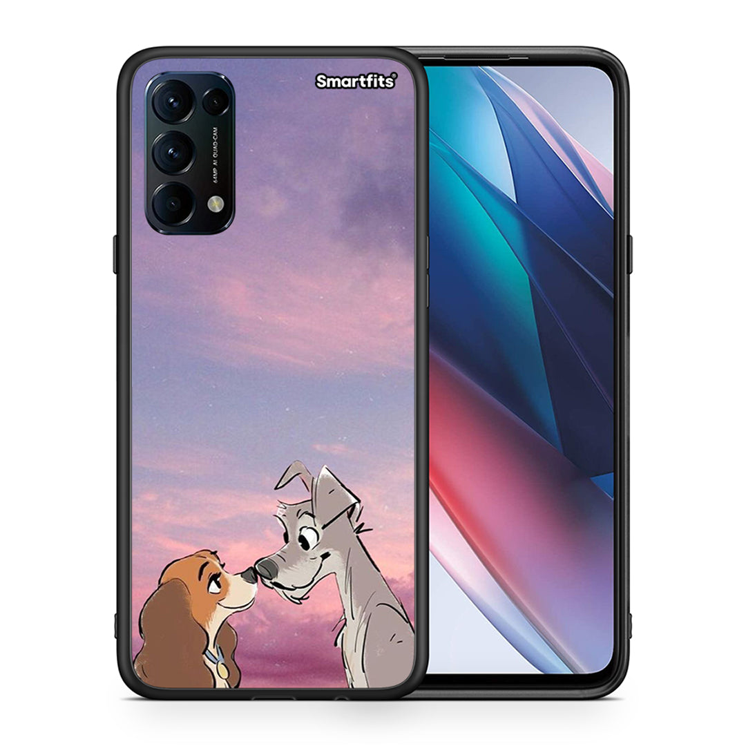 Θήκη Oppo Find X3 Lite / Reno 5 5G / Reno 5 4G Lady And Tramp από τη Smartfits με σχέδιο στο πίσω μέρος και μαύρο περίβλημα | Oppo Find X3 Lite / Reno 5 5G / Reno 5 4G Lady And Tramp case with colorful back and black bezels
