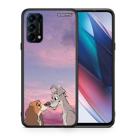 Θήκη Oppo Find X3 Lite / Reno 5 5G / Reno 5 4G Lady And Tramp από τη Smartfits με σχέδιο στο πίσω μέρος και μαύρο περίβλημα | Oppo Find X3 Lite / Reno 5 5G / Reno 5 4G Lady And Tramp case with colorful back and black bezels