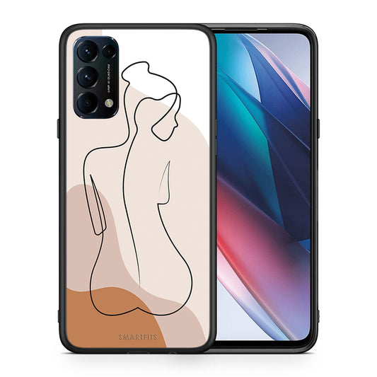 Θήκη Oppo Find X3 Lite / Reno 5 5G / Reno 5 4G LineArt Woman από τη Smartfits με σχέδιο στο πίσω μέρος και μαύρο περίβλημα | Oppo Find X3 Lite / Reno 5 5G / Reno 5 4G LineArt Woman case with colorful back and black bezels