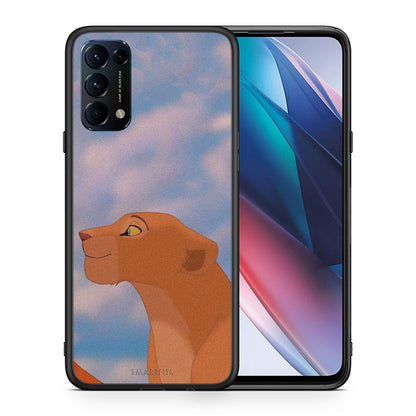 Θήκη Αγίου Βαλεντίνου Oppo Find X3 Lite / Reno 5 5G / Reno 5 4G Lion Love 2 από τη Smartfits με σχέδιο στο πίσω μέρος και μαύρο περίβλημα | Oppo Find X3 Lite / Reno 5 5G / Reno 5 4G Lion Love 2 case with colorful back and black bezels