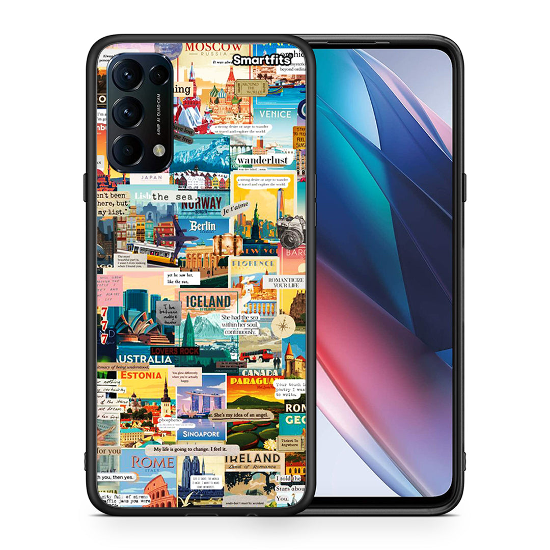 Θήκη Oppo Find X3 Lite / Reno 5 5G / Reno 5 4G Live To Travel από τη Smartfits με σχέδιο στο πίσω μέρος και μαύρο περίβλημα | Oppo Find X3 Lite / Reno 5 5G / Reno 5 4G Live To Travel case with colorful back and black bezels