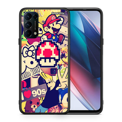 Θήκη Oppo Find X3 Lite / Reno 5 5G / Reno 5 4G Love The 90s από τη Smartfits με σχέδιο στο πίσω μέρος και μαύρο περίβλημα | Oppo Find X3 Lite / Reno 5 5G / Reno 5 4G Love The 90s case with colorful back and black bezels