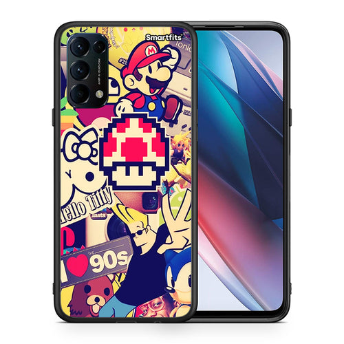 Θήκη Oppo Find X3 Lite / Reno 5 5G / Reno 5 4G Love The 90s από τη Smartfits με σχέδιο στο πίσω μέρος και μαύρο περίβλημα | Oppo Find X3 Lite / Reno 5 5G / Reno 5 4G Love The 90s case with colorful back and black bezels