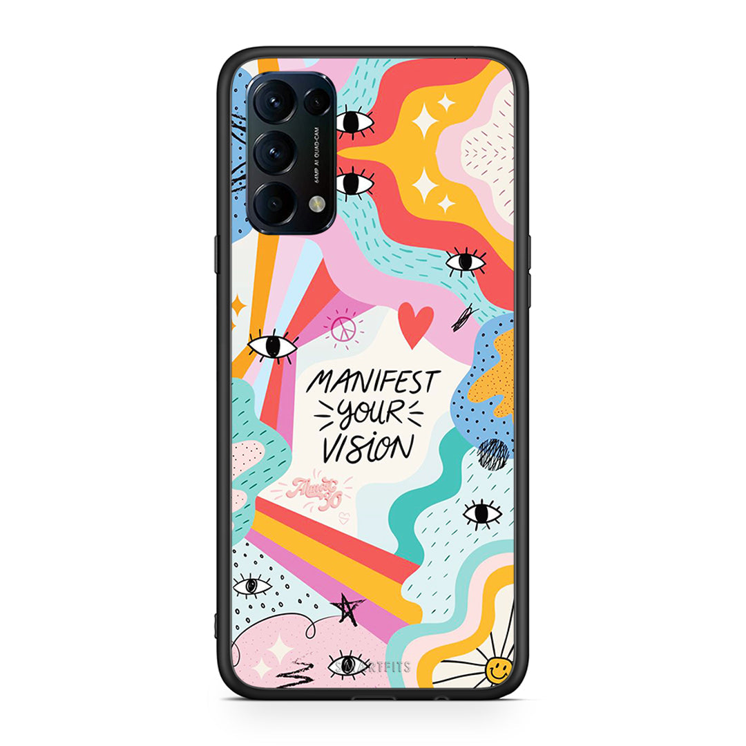 Oppo Find X3 Lite / Reno 5 5G / Reno 5 4G Manifest Your Vision θήκη από τη Smartfits με σχέδιο στο πίσω μέρος και μαύρο περίβλημα | Smartphone case with colorful back and black bezels by Smartfits