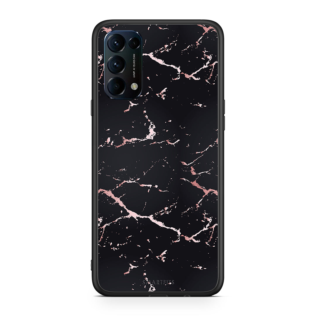 4 - Oppo Find X3 Lite / Reno 5 5G / Reno 5 4G Black Rosegold Marble case, cover, bumper