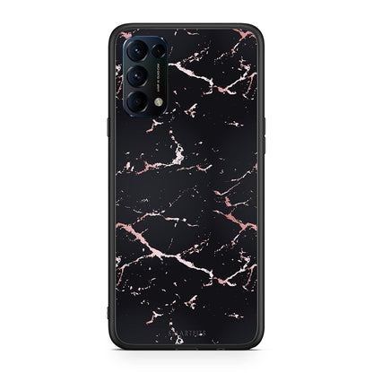 4 - Oppo Find X3 Lite / Reno 5 5G / Reno 5 4G Black Rosegold Marble case, cover, bumper