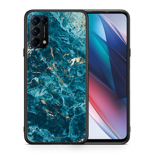 Θήκη Oppo Find X3 Lite / Reno 5 5G / Reno 5 4G Marble Blue από τη Smartfits με σχέδιο στο πίσω μέρος και μαύρο περίβλημα | Oppo Find X3 Lite / Reno 5 5G / Reno 5 4G Marble Blue case with colorful back and black bezels