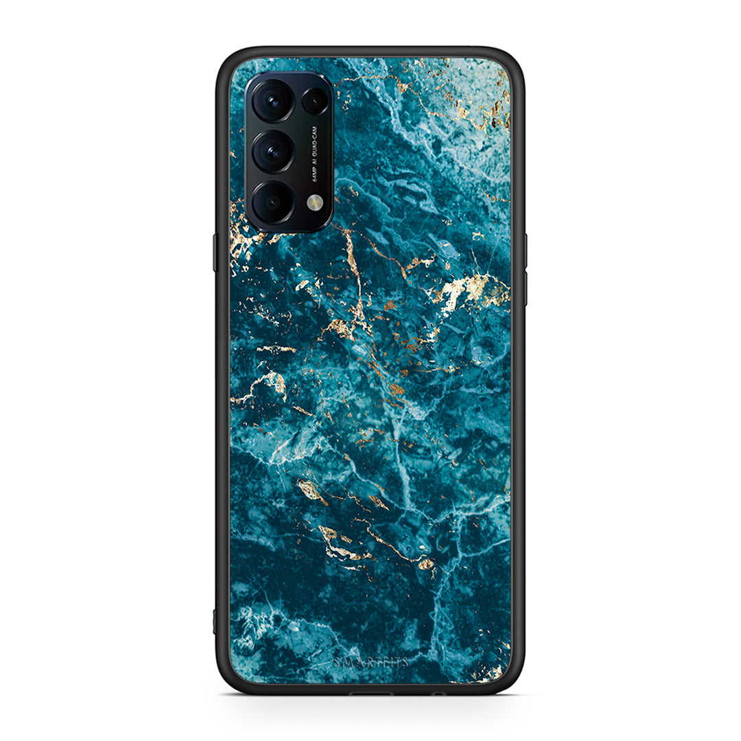 Oppo Find X3 Lite / Reno 5 5G / Reno 5 4G Marble Blue θήκη από τη Smartfits με σχέδιο στο πίσω μέρος και μαύρο περίβλημα | Smartphone case with colorful back and black bezels by Smartfits
