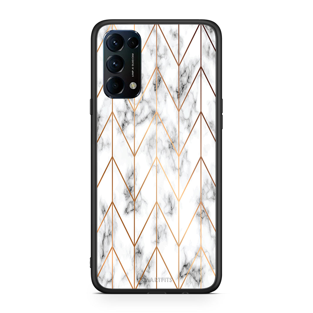 44 - Oppo Find X3 Lite / Reno 5 5G / Reno 5 4G Gold Geometric Marble case, cover, bumper