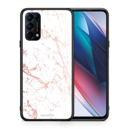 Θήκη Oppo Find X3 Lite / Reno 5 5G / Reno 5 4G Pink Splash Marble από τη Smartfits με σχέδιο στο πίσω μέρος και μαύρο περίβλημα | Oppo Find X3 Lite / Reno 5 5G / Reno 5 4G Pink Splash Marble case with colorful back and black bezels
