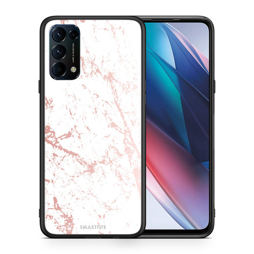 Θήκη Oppo Find X3 Lite / Reno 5 5G / Reno 5 4G Pink Splash Marble από τη Smartfits με σχέδιο στο πίσω μέρος και μαύρο περίβλημα | Oppo Find X3 Lite / Reno 5 5G / Reno 5 4G Pink Splash Marble case with colorful back and black bezels