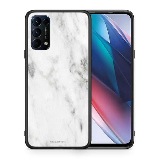 Θήκη Oppo Find X3 Lite / Reno 5 5G / Reno 5 4G White Marble από τη Smartfits με σχέδιο στο πίσω μέρος και μαύρο περίβλημα | Oppo Find X3 Lite / Reno 5 5G / Reno 5 4G White Marble case with colorful back and black bezels
