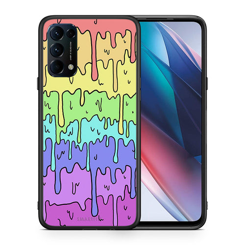 Θήκη Oppo Find X3 Lite / Reno 5 5G / Reno 5 4G Melting Rainbow από τη Smartfits με σχέδιο στο πίσω μέρος και μαύρο περίβλημα | Oppo Find X3 Lite / Reno 5 5G / Reno 5 4G Melting Rainbow case with colorful back and black bezels