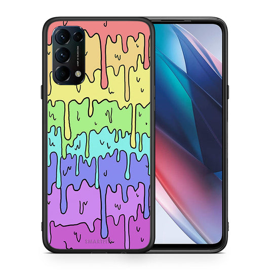 Θήκη Oppo Find X3 Lite / Reno 5 5G / Reno 5 4G Melting Rainbow από τη Smartfits με σχέδιο στο πίσω μέρος και μαύρο περίβλημα | Oppo Find X3 Lite / Reno 5 5G / Reno 5 4G Melting Rainbow case with colorful back and black bezels