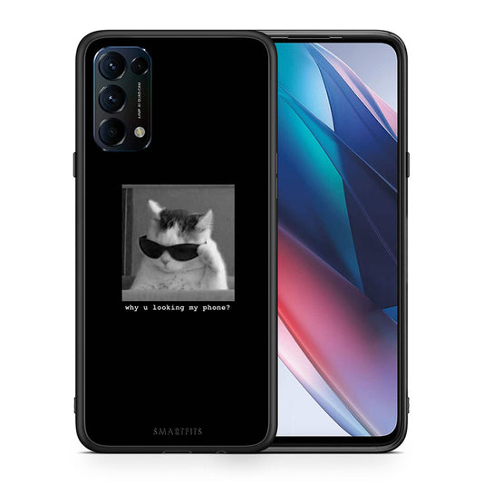 Θήκη Oppo Find X3 Lite / Reno 5 5G / Reno 5 4G Meme Cat από τη Smartfits με σχέδιο στο πίσω μέρος και μαύρο περίβλημα | Oppo Find X3 Lite / Reno 5 5G / Reno 5 4G Meme Cat case with colorful back and black bezels