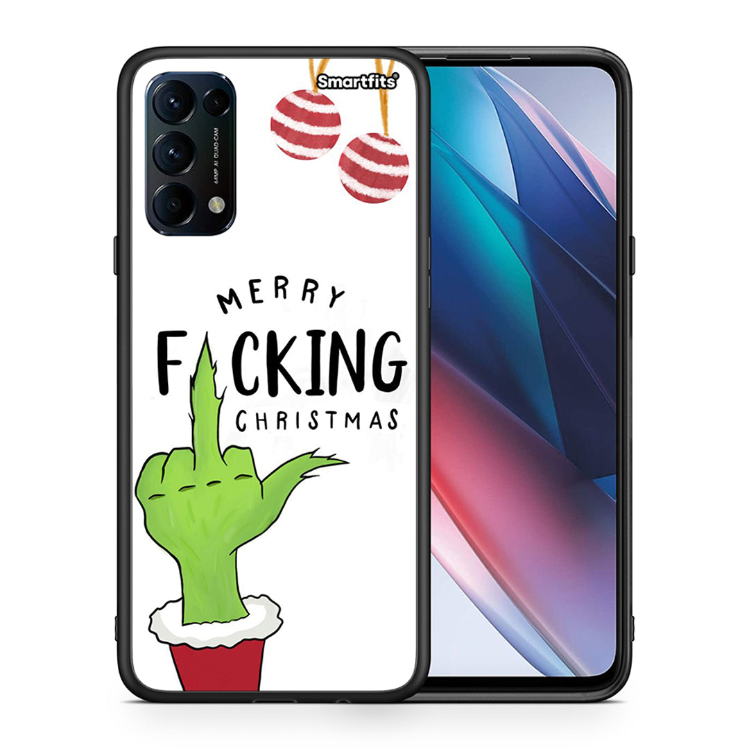 Θήκη Oppo Find X3 Lite / Reno 5 5G / Reno 5 4G Merry F Xmas από τη Smartfits με σχέδιο στο πίσω μέρος και μαύρο περίβλημα | Oppo Find X3 Lite / Reno 5 5G / Reno 5 4G Merry F Xmas case with colorful back and black bezels