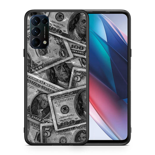 Θήκη Oppo Find X3 Lite / Reno 5 5G / Reno 5 4G Money Dollars από τη Smartfits με σχέδιο στο πίσω μέρος και μαύρο περίβλημα | Oppo Find X3 Lite / Reno 5 5G / Reno 5 4G Money Dollars case with colorful back and black bezels