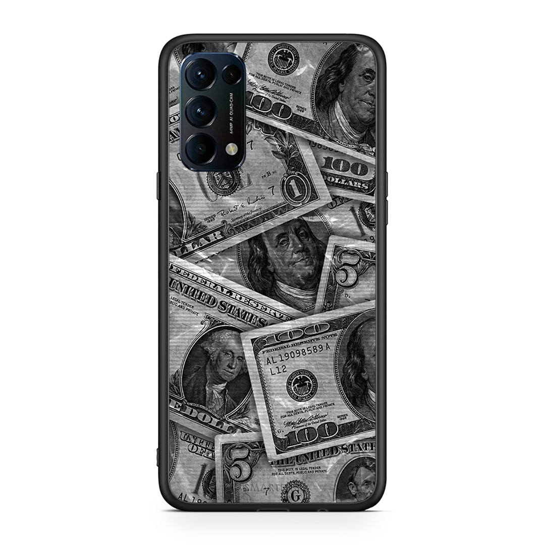 Oppo Find X3 Lite / Reno 5 5G / Reno 5 4G Money Dollars θήκη από τη Smartfits με σχέδιο στο πίσω μέρος και μαύρο περίβλημα | Smartphone case with colorful back and black bezels by Smartfits