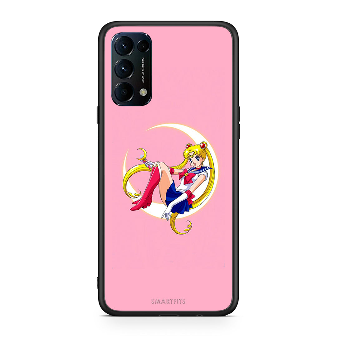 Oppo Find X3 Lite / Reno 5 5G / Reno 5 4G Moon Girl θήκη από τη Smartfits με σχέδιο στο πίσω μέρος και μαύρο περίβλημα | Smartphone case with colorful back and black bezels by Smartfits