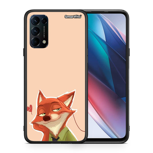 Θήκη Oppo Find X3 Lite / Reno 5 5G / Reno 5 4G Nick Wilde And Judy Hopps Love 1 από τη Smartfits με σχέδιο στο πίσω μέρος και μαύρο περίβλημα | Oppo Find X3 Lite / Reno 5 5G / Reno 5 4G Nick Wilde And Judy Hopps Love 1 case with colorful back and black bezels
