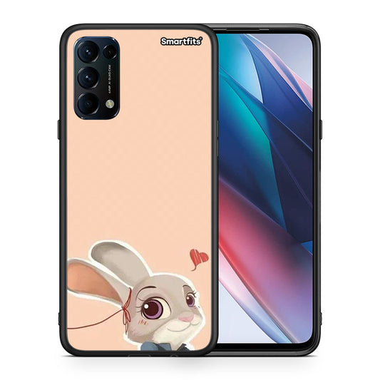Θήκη Oppo Find X3 Lite / Reno 5 5G / Reno 5 4G Nick Wilde And Judy Hopps Love 2 από τη Smartfits με σχέδιο στο πίσω μέρος και μαύρο περίβλημα | Oppo Find X3 Lite / Reno 5 5G / Reno 5 4G Nick Wilde And Judy Hopps Love 2 case with colorful back and black bezels