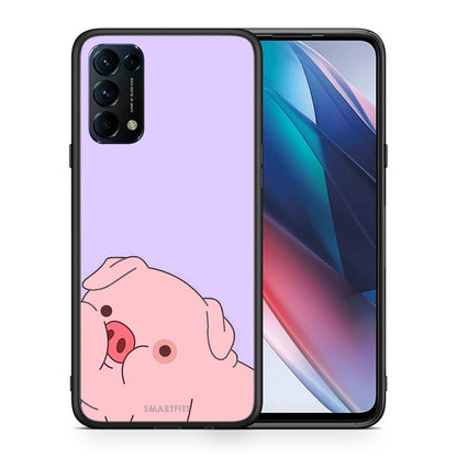 Θήκη Αγίου Βαλεντίνου Oppo Find X3 Lite / Reno 5 5G / Reno 5 4G Pig Love 2 από τη Smartfits με σχέδιο στο πίσω μέρος και μαύρο περίβλημα | Oppo Find X3 Lite / Reno 5 5G / Reno 5 4G Pig Love 2 case with colorful back and black bezels