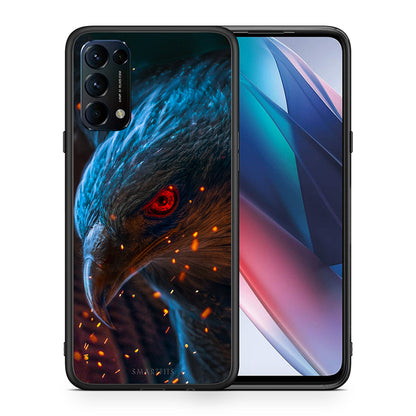 Θήκη Oppo Find X3 Lite / Reno 5 5G / Reno 5 4G Eagle PopArt από τη Smartfits με σχέδιο στο πίσω μέρος και μαύρο περίβλημα | Oppo Find X3 Lite / Reno 5 5G / Reno 5 4G Eagle PopArt case with colorful back and black bezels