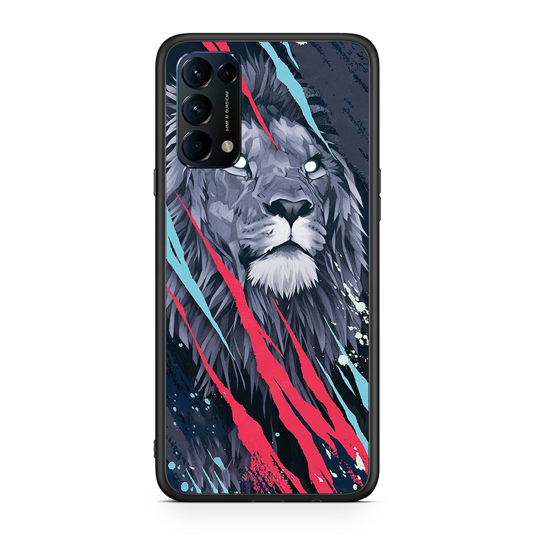 4 - Oppo Find X3 Lite / Reno 5 5G / Reno 5 4G Lion Designer PopArt case, cover, bumper