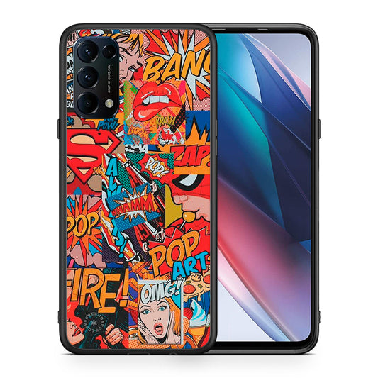 Θήκη Oppo Find X3 Lite / Reno 5 5G / Reno 5 4G PopArt OMG από τη Smartfits με σχέδιο στο πίσω μέρος και μαύρο περίβλημα | Oppo Find X3 Lite / Reno 5 5G / Reno 5 4G PopArt OMG case with colorful back and black bezels
