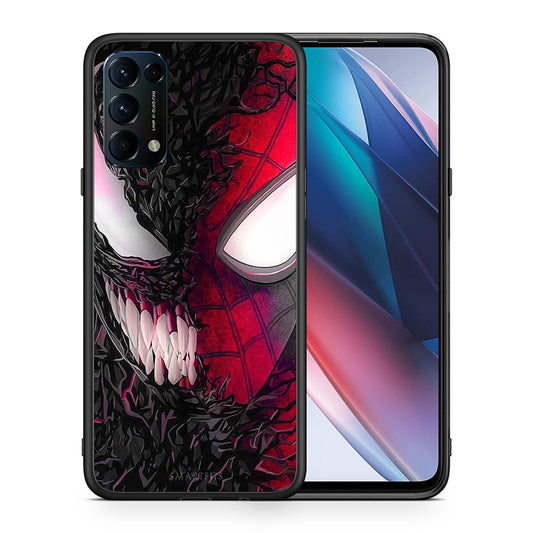 Θήκη Oppo Find X3 Lite / Reno 5 5G / Reno 5 4G SpiderVenom PopArt από τη Smartfits με σχέδιο στο πίσω μέρος και μαύρο περίβλημα | Oppo Find X3 Lite / Reno 5 5G / Reno 5 4G SpiderVenom PopArt case with colorful back and black bezels
