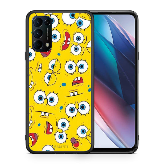 Θήκη Oppo Find X3 Lite / Reno 5 5G / Reno 5 4G Sponge PopArt από τη Smartfits με σχέδιο στο πίσω μέρος και μαύρο περίβλημα | Oppo Find X3 Lite / Reno 5 5G / Reno 5 4G Sponge PopArt case with colorful back and black bezels