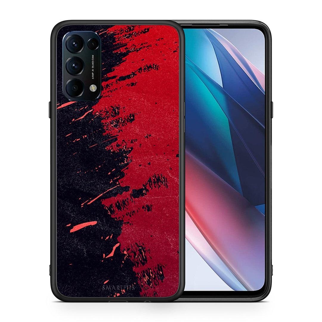 Θήκη Αγίου Βαλεντίνου Oppo Find X3 Lite / Reno 5 5G / Reno 5 4G Red Paint από τη Smartfits με σχέδιο στο πίσω μέρος και μαύρο περίβλημα | Oppo Find X3 Lite / Reno 5 5G / Reno 5 4G Red Paint case with colorful back and black bezels
