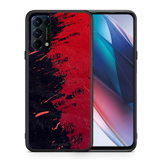 Θήκη Αγίου Βαλεντίνου Oppo Find X3 Lite / Reno 5 5G / Reno 5 4G Red Paint από τη Smartfits με σχέδιο στο πίσω μέρος και μαύρο περίβλημα | Oppo Find X3 Lite / Reno 5 5G / Reno 5 4G Red Paint case with colorful back and black bezels