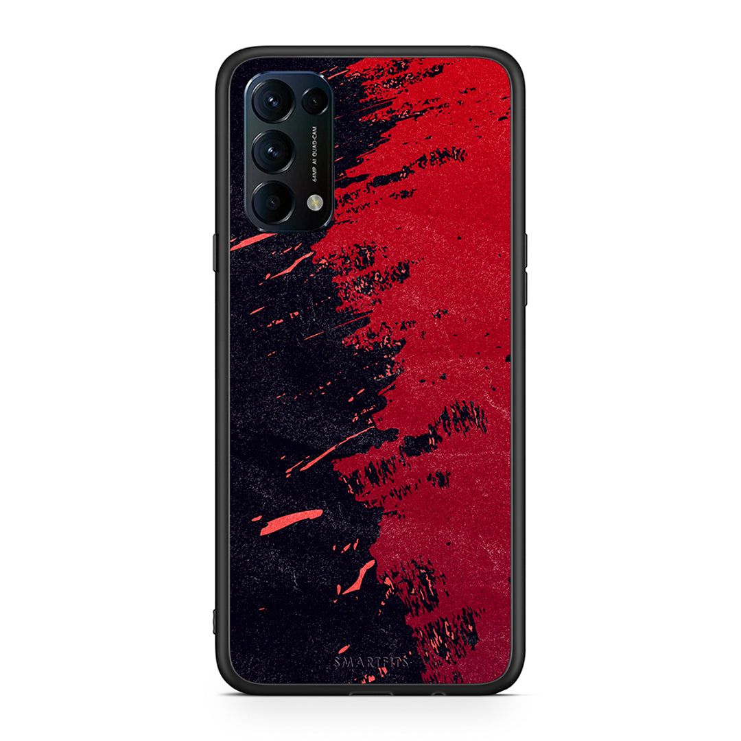Oppo Find X3 Lite / Reno 5 5G / Reno 5 4G Red Paint Θήκη Αγίου Βαλεντίνου από τη Smartfits με σχέδιο στο πίσω μέρος και μαύρο περίβλημα | Smartphone case with colorful back and black bezels by Smartfits