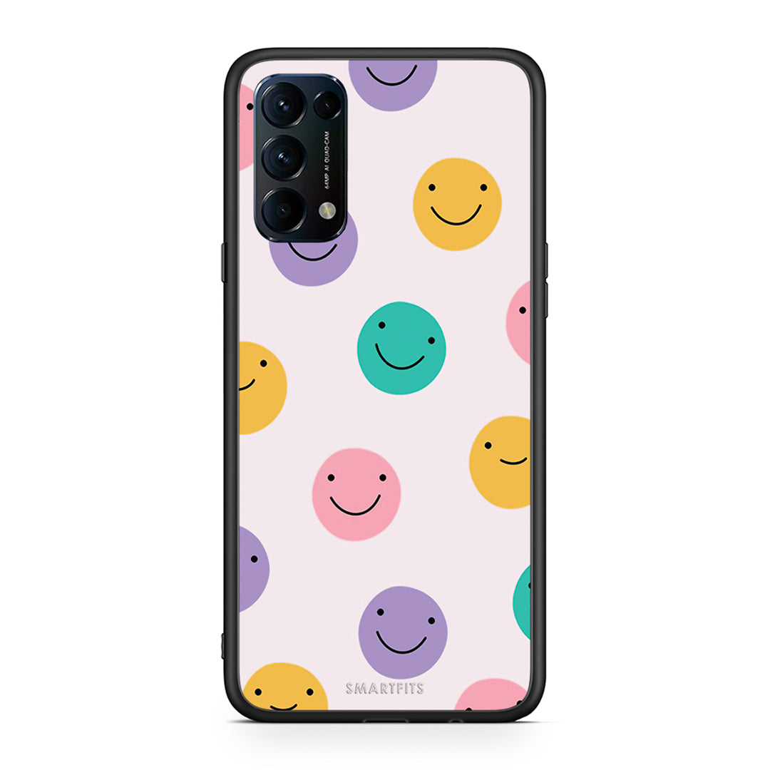 Oppo Find X3 Lite / Reno 5 5G / Reno 5 4G Smiley Faces θήκη από τη Smartfits με σχέδιο στο πίσω μέρος και μαύρο περίβλημα | Smartphone case with colorful back and black bezels by Smartfits