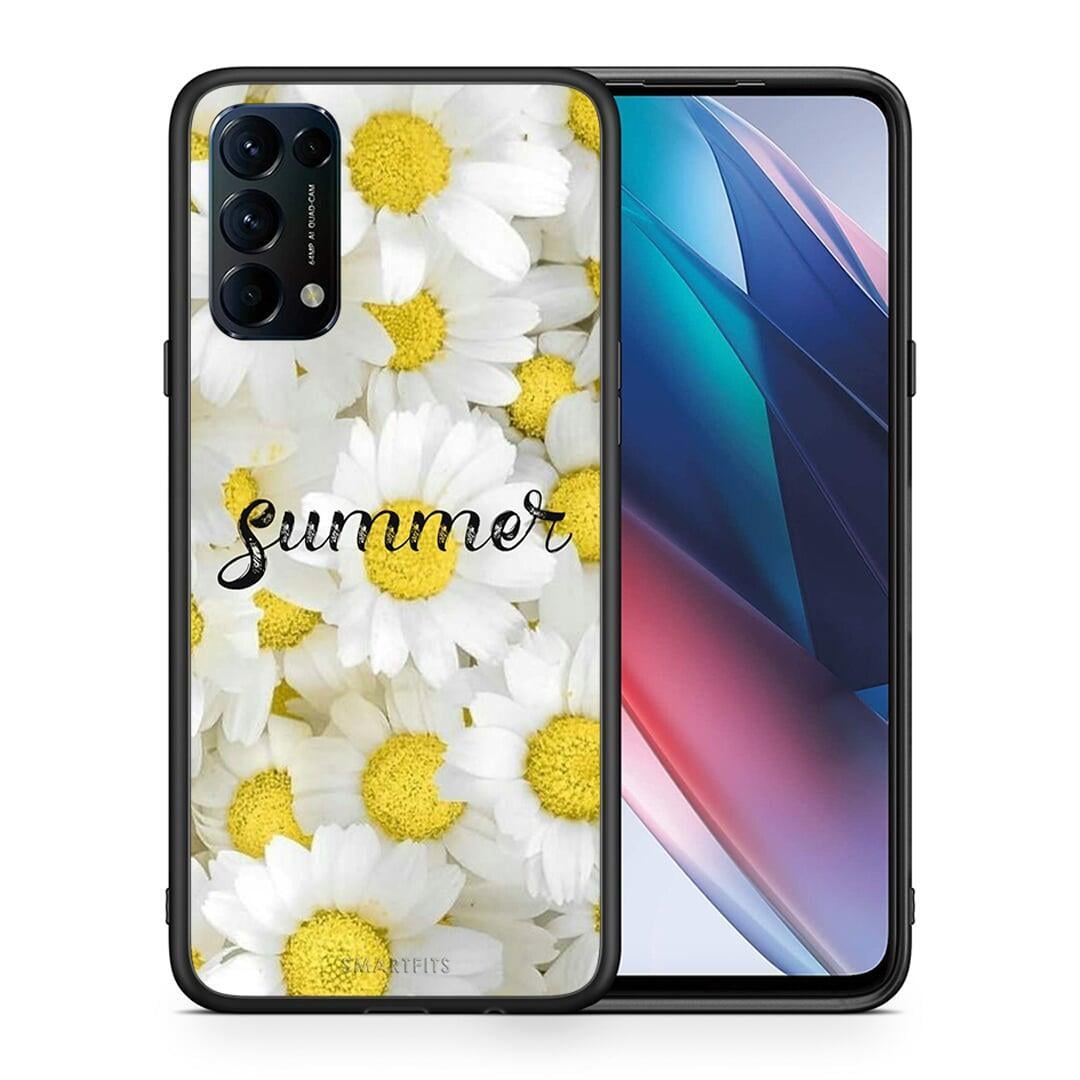 Θήκη Oppo Find X3 Lite / Reno 5 5G / Reno 5 4G Summer Daisies από τη Smartfits με σχέδιο στο πίσω μέρος και μαύρο περίβλημα | Oppo Find X3 Lite / Reno 5 5G / Reno 5 4G Summer Daisies case with colorful back and black bezels