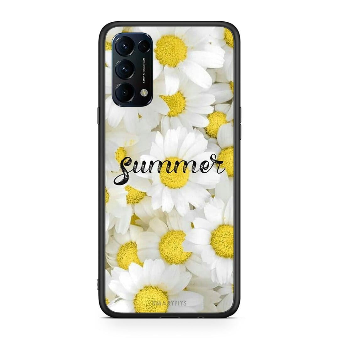 Oppo Find X3 Lite / Reno 5 5G / Reno 5 4G Summer Daisies Θήκη από τη Smartfits με σχέδιο στο πίσω μέρος και μαύρο περίβλημα | Smartphone case with colorful back and black bezels by Smartfits