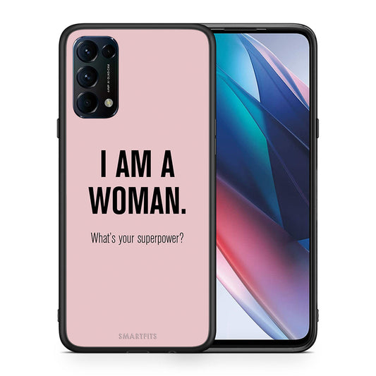 Θήκη Oppo Find X3 Lite / Reno 5 5G / Reno 5 4G Superpower Woman από τη Smartfits με σχέδιο στο πίσω μέρος και μαύρο περίβλημα | Oppo Find X3 Lite / Reno 5 5G / Reno 5 4G Superpower Woman case with colorful back and black bezels
