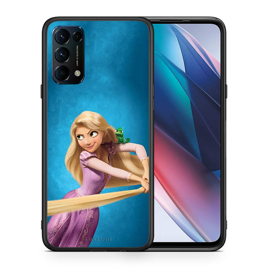 Θήκη Αγίου Βαλεντίνου Oppo Find X3 Lite / Reno 5 5G / Reno 5 4G Tangled 2 από τη Smartfits με σχέδιο στο πίσω μέρος και μαύρο περίβλημα | Oppo Find X3 Lite / Reno 5 5G / Reno 5 4G Tangled 2 case with colorful back and black bezels