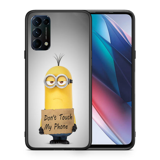 Θήκη Oppo Find X3 Lite / Reno 5 5G / Reno 5 4G Minion Text από τη Smartfits με σχέδιο στο πίσω μέρος και μαύρο περίβλημα | Oppo Find X3 Lite / Reno 5 5G / Reno 5 4G Minion Text case with colorful back and black bezels