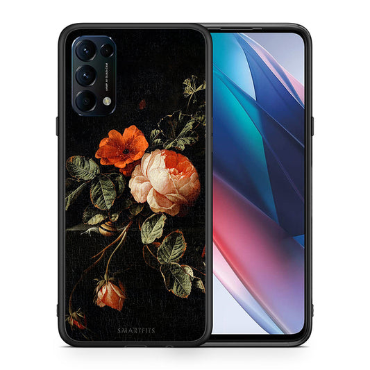 Θήκη Oppo Find X3 Lite / Reno 5 5G / Reno 5 4G Vintage Roses από τη Smartfits με σχέδιο στο πίσω μέρος και μαύρο περίβλημα | Oppo Find X3 Lite / Reno 5 5G / Reno 5 4G Vintage Roses case with colorful back and black bezels