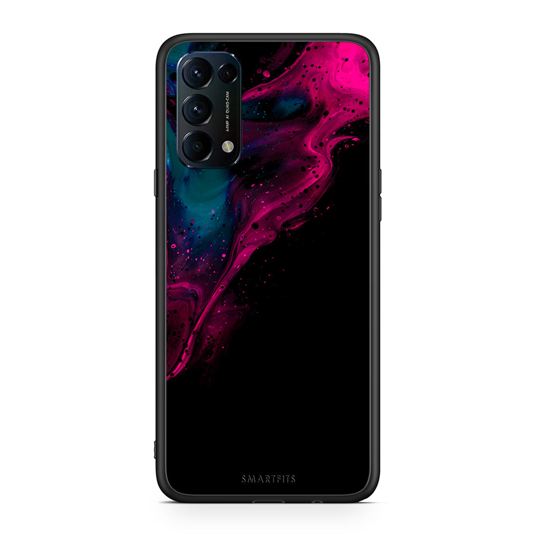 4 - Oppo Find X3 Lite / Reno 5 5G / Reno 5 4G Pink Black Watercolor case, cover, bumper