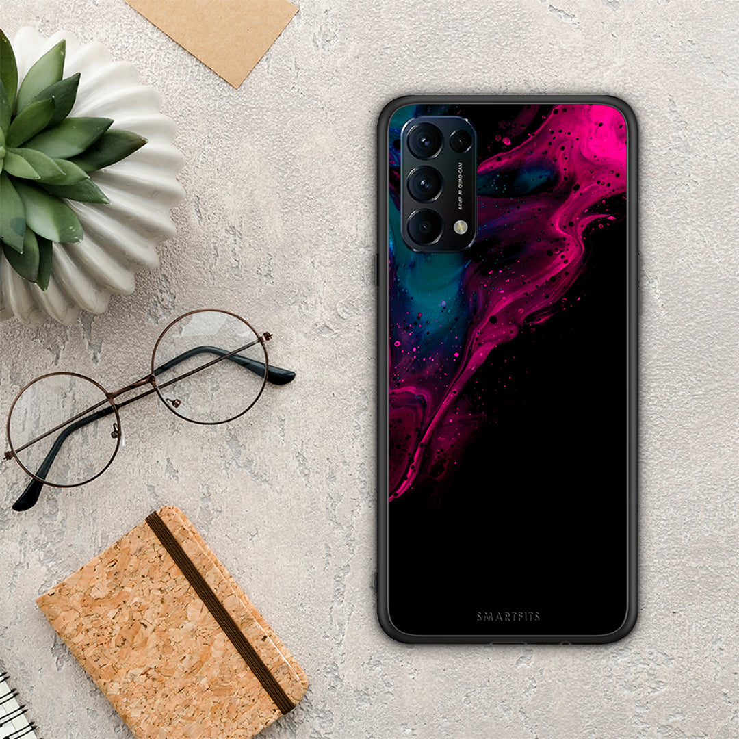 Watercolor Pink Black - Oppo Find X3 Lite / Reno 5 5G / Reno 5 4G θήκη