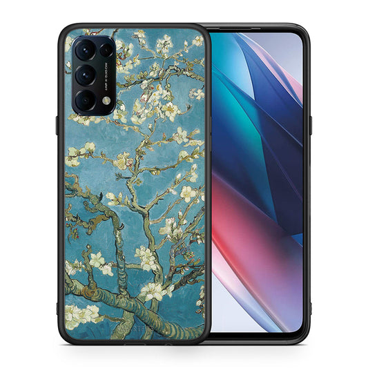 Θήκη Oppo Find X3 Lite / Reno 5 5G / Reno 5 4G White Blossoms από τη Smartfits με σχέδιο στο πίσω μέρος και μαύρο περίβλημα | Oppo Find X3 Lite / Reno 5 5G / Reno 5 4G White Blossoms case with colorful back and black bezels