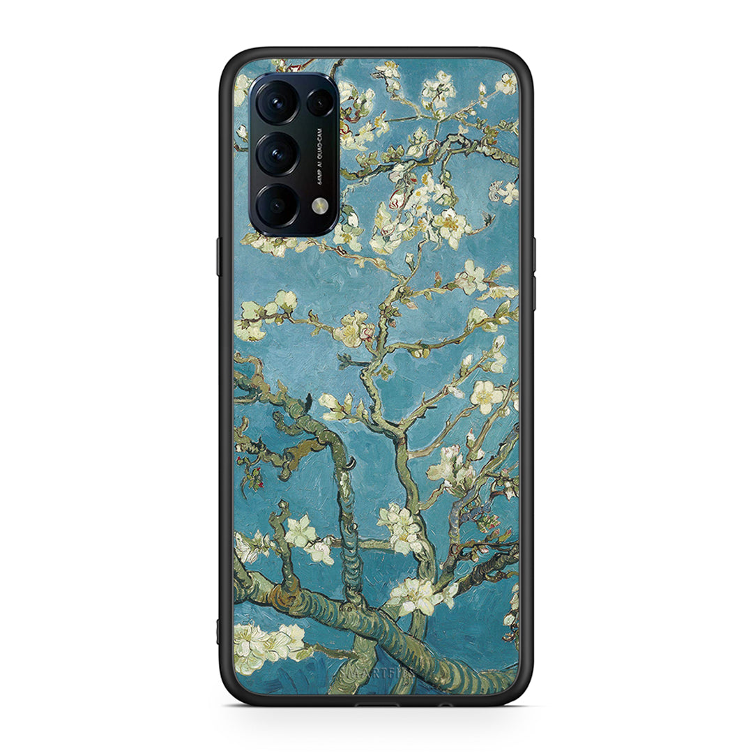 Oppo Find X3 Lite / Reno 5 5G / Reno 5 4G White Blossoms θήκη από τη Smartfits με σχέδιο στο πίσω μέρος και μαύρο περίβλημα | Smartphone case with colorful back and black bezels by Smartfits